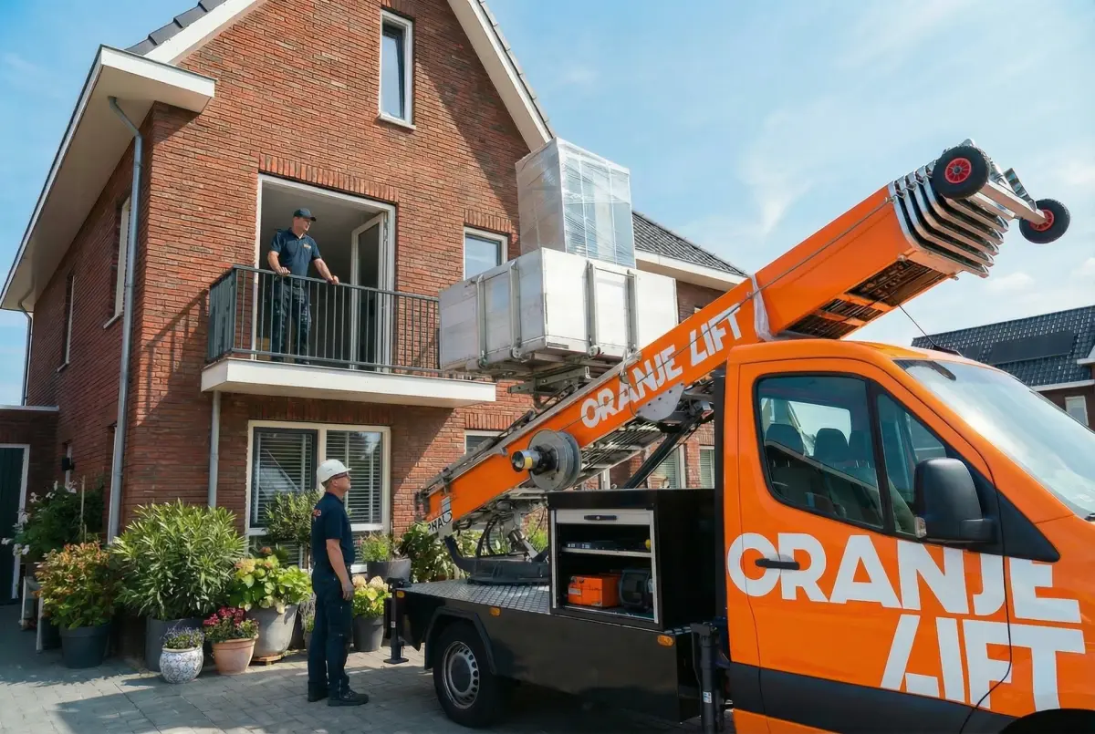 Verhuislift close-up detail in Ridderkerk